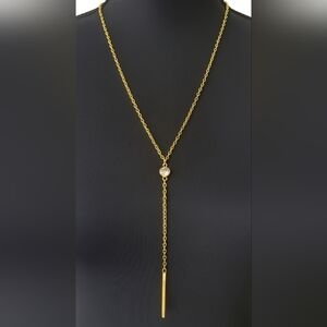 Gold Lariat NWT "Y" Chain Bar Necklace